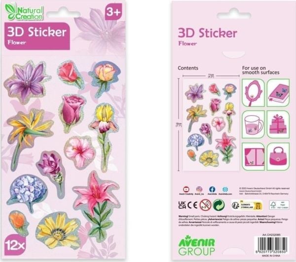 Avenir 3D-klistremerker - blomster