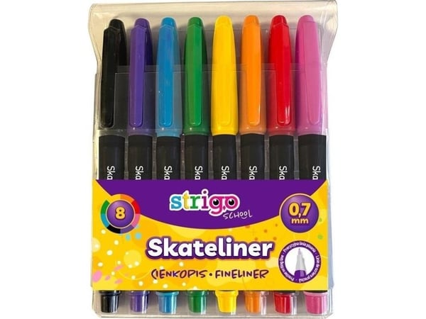 Strigo tusj Skateliner 0,7 mm (8 stk) STRIGO