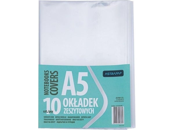 Astra skriveboks-/hefteomslag A5 klare (10 stk)