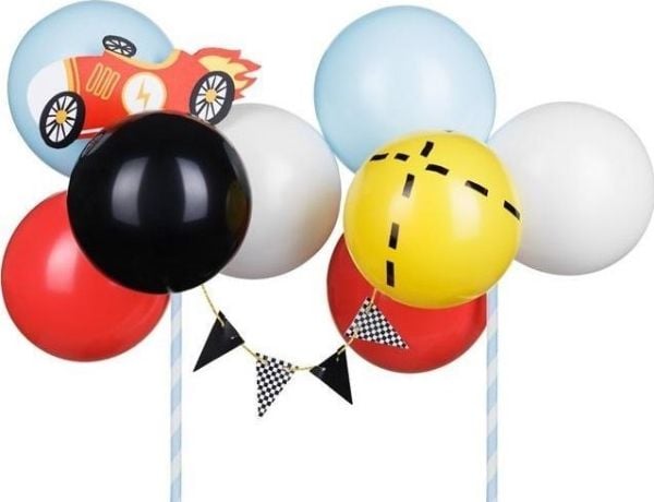 Racerbiler ballon kagepynt