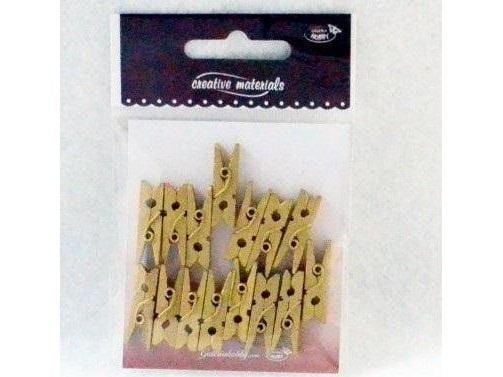 Kacperek dekorative klips gull 25 mm 15 stk