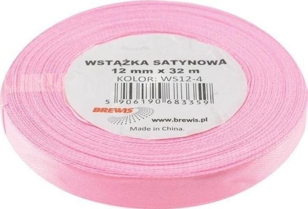 BREWIS satengbånd lys rosa 12 mm x 32 m