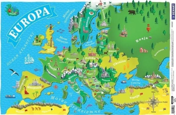 Europakart for barn Skrivebordsmatte