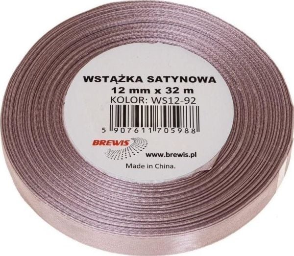 BREWIS satengbånd pudderrosa 12 mm x 32 m