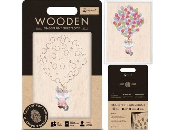 Cozywood gjestebok for fingeravtrykk (Kot)