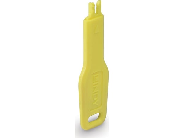 Lindy 47899, Portblokkernøkkel, RJ-45, Gult, Akrylonitril-butadien-styren (ABS), Polybag, CE, RoHS, REACH, California Proposition 65