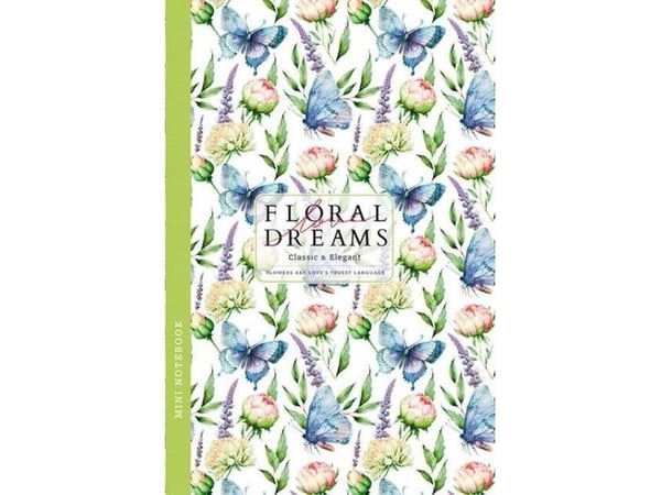 Fresh notatbok 105x165/48K linjer blomster FRESH