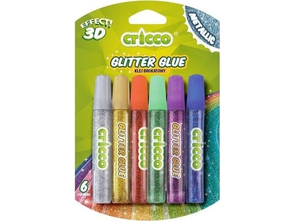 Cricco 3D glimmerlim neon 10 g, 6 farger CRICCO
