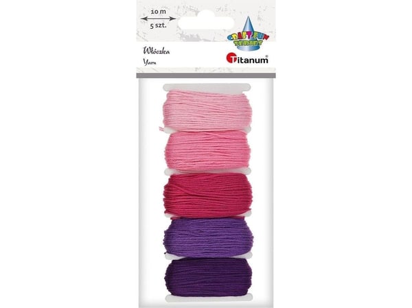 Titanum Mullingarn 10 m rosa, 5 farger