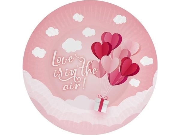 GoDan engangstallerkener Love 18 cm, 6 stk