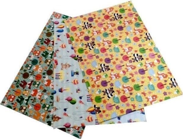 Krups kartong 300 g/m² med revemotiver 24x34 cm (3 ark)