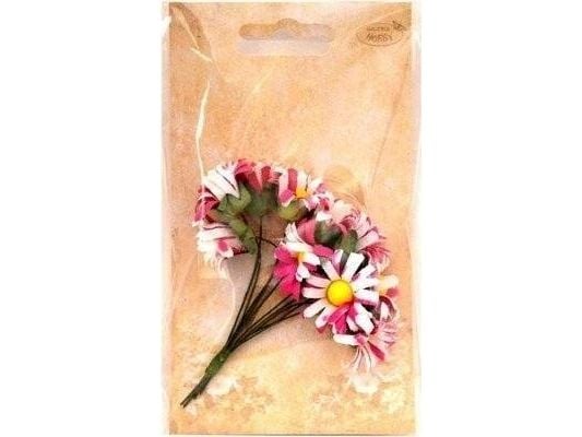 Creality stoffmargeritter rosa/hvit 2 cm 12 stk