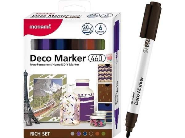 Akryldekormarkörer 6 färger, rich MONAMI