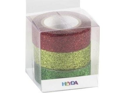 HEYDA 20-35 843 77, Grön, Röd, Mönstrad, papper, 3 m, 15 mm, Blåsa