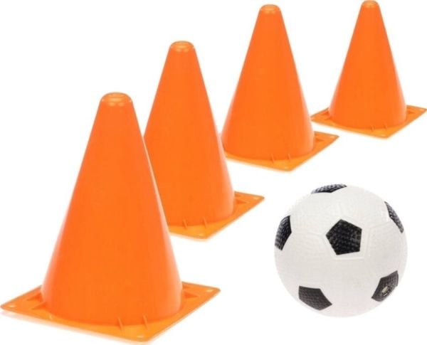 ProNice fotballtreningskjegler med ball 4 stk.