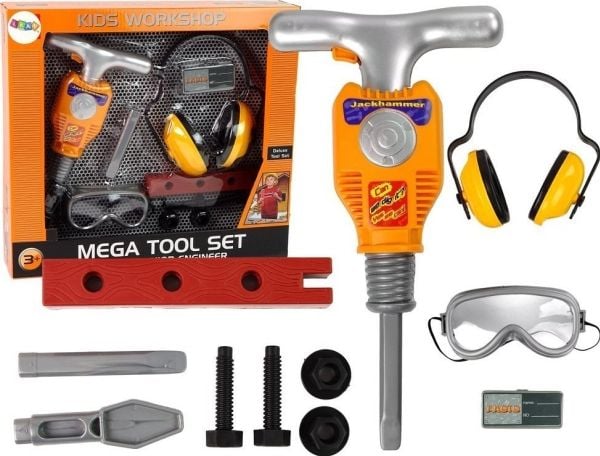 LeanToys byggesett verktøysett: hammer pneumatisk briller