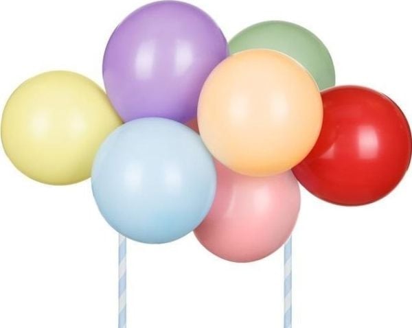 Party Deco ballongtopper till tårta regnbåge mix 29 cm