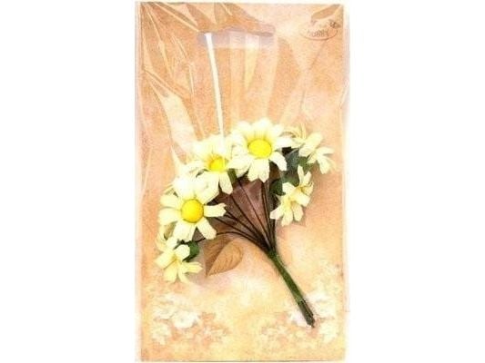 Creality tusenfryd i stoffmateriale krem 2 cm 12 stk