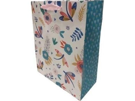 Fresh dekorativ gavepose matt 35x37x12 cm Blomster