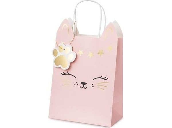 PartyDeco TNP34, Gavepapirbag, Sort, Gull, Rosa, Bilde, Julaften, Hvit, 1 stykker