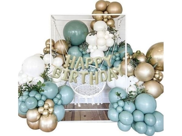Sett med Happy Birthday-ballonger girlander 124el