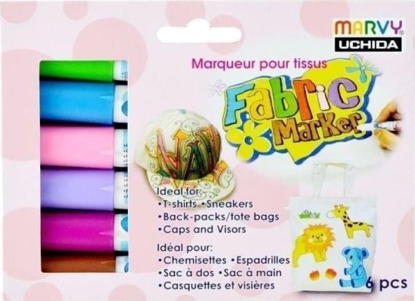 Marvy Uchida Flomasters kevyille kankaille Fabric Marker 560-6B Floral, 6kpl.