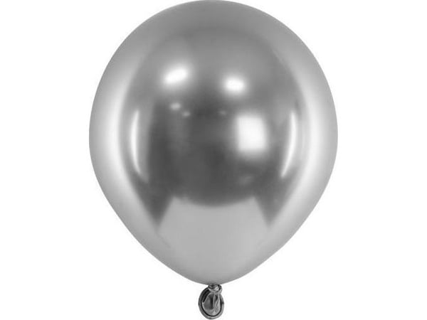 StylowePartyMade glossy ballonger mørk sølv 12 cm 50 stk