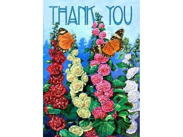 B6 glimmer notatbok med konvolutt “Thank you Flowers”