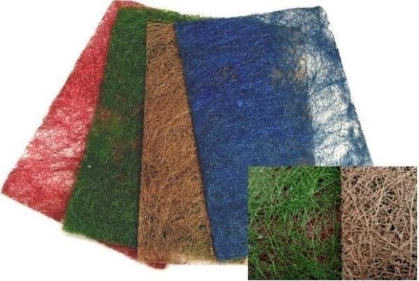 Farget sisal med glitter 22x33 cm 4 stk MIX