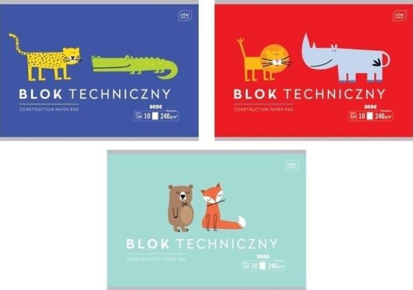 Interdruk teknisk blokk A4/10K 240 g - BEBE Kids mix (10 stk)