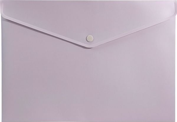 Biurfol konvoluttmappe A4 med trykklås PP rosa soft touch