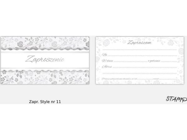 Stamp invitasjoner Style mønster nr. 11, 10 stk