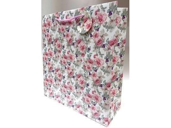 Dekorativ gavepose matt rosa 35x37x12cm GB23160