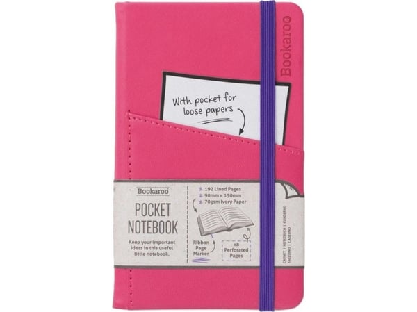 Bookaroo Journal Pocket A6 Notebook - Pink Bookaroo Journal Pocket A6 Notebook - Pink