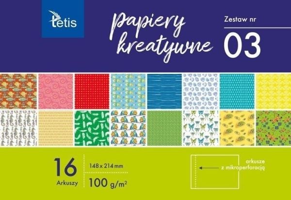 Tetis kreativt papir A5/16K sett 3