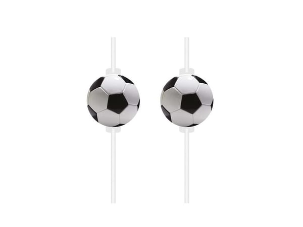 Fodbold papirsugerør, 4 stk.