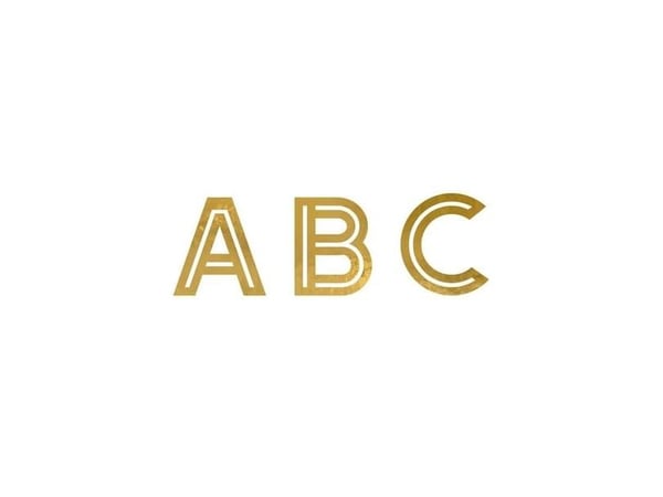 Guld bogstav stickers