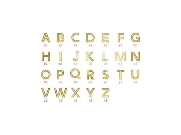 Guld bogstav stickers