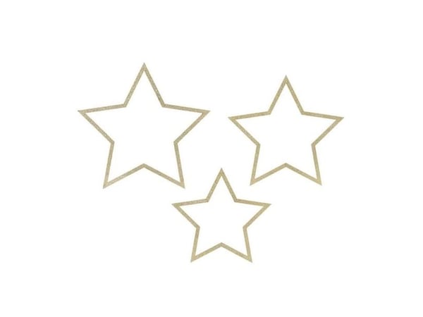 Trästjärnor med guldglitter