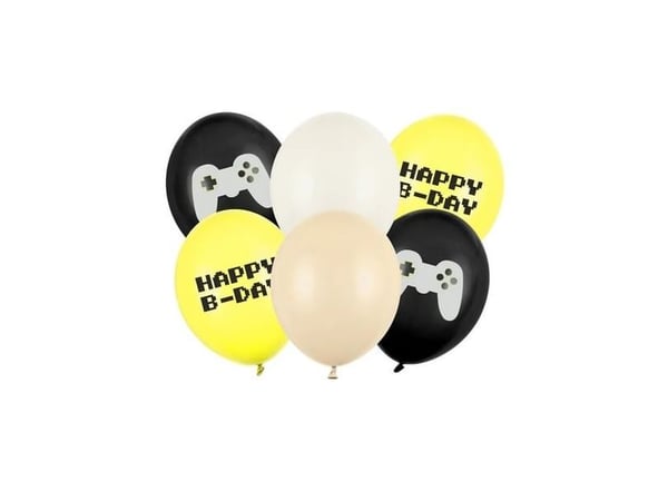 PartyDeco SB14P-336-000-6, lekeballong, lateks, flerfarget, bilde, bursdag, universell