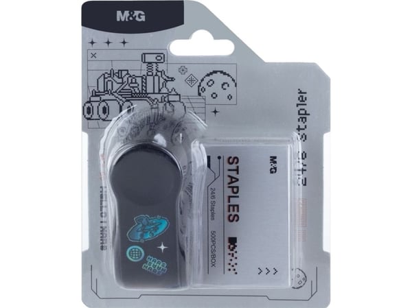 MG mini-häftapparat Hello Mars häftklamrar 24/6 för 20 ark, häftdjup 35 mm MG