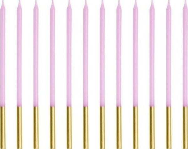 PartyDeco SCD-4-014, Stearinlys, Fiolett, 12 stykker