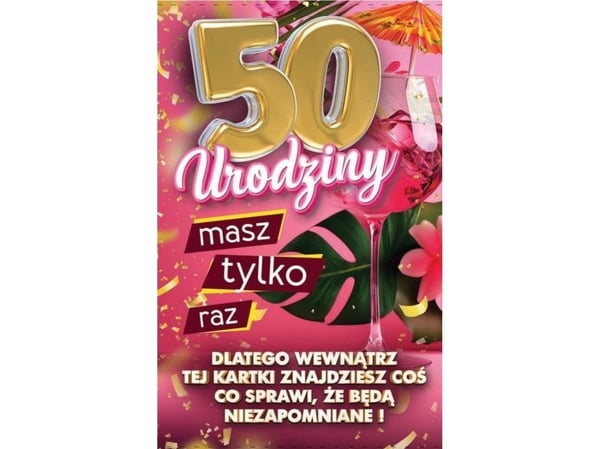 Gratulasjonskort med flasketopper 50
