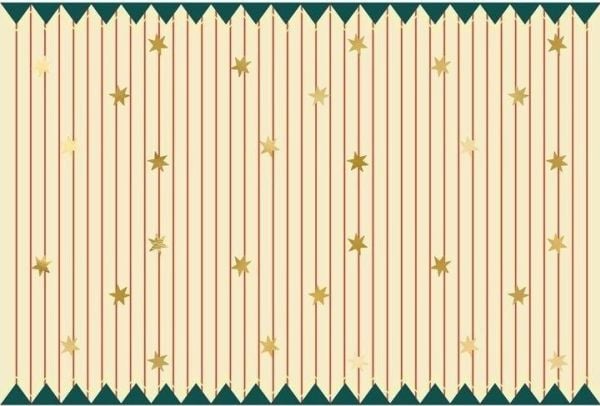 Bordduk i papir striper med stjerner 180 x 120 cm