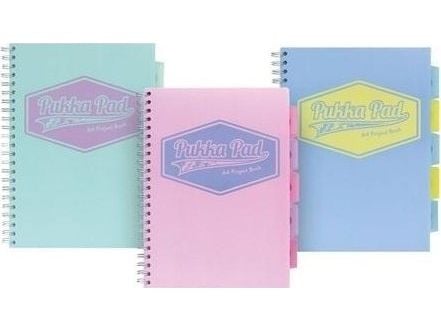 Pukka Project Book Pastel A4/100K linjer mix (3 st)