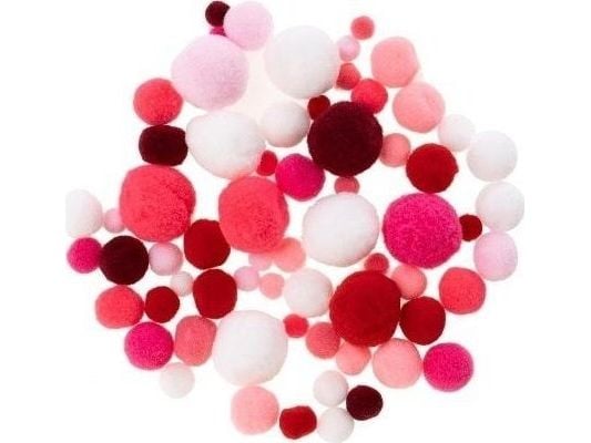 BREWIS Pom-poms hvite og rosa nyanser 20g
