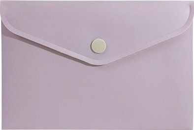 Biurfol Konvoluttmappe med tryklås A6 PP rosa soft touch BIURFOL
