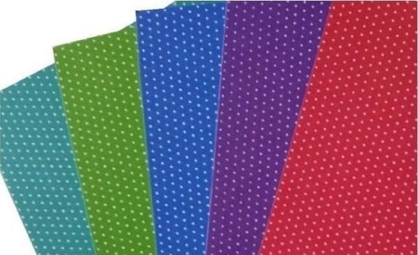 Papp dobbeltsidige prikker 300g 24x34 cm 5 ark MIX