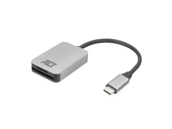 ACT AC7056 MicroSD (TransFlash) MicroSDHC/MicroSDXC/SD/SDHC/SDXC, grå, 5000 Mbit/s, aluminium, USB 3.2 Gen 1 (3.1 Gen 1) Type-C, 209 mm