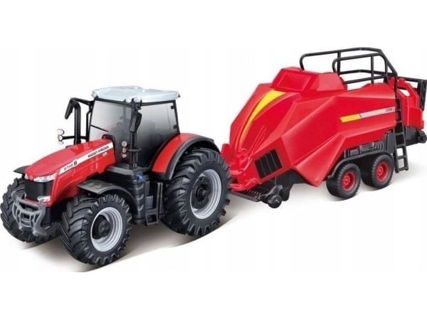 Bburago Farm Tractor Fergusson 8740S + ballepress BBURAGO